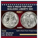 1934-s Walking Liberty Half Dollar Near Top Pop 50