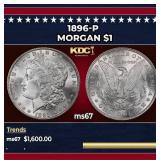 1896-p Morgan Dollar $1 ms67 SEGS