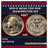 1970-p Washington Quarter Near Top Pop 25c ms67 SE