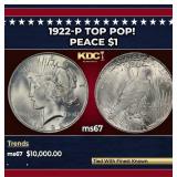 1922-p Peace Dollar TOP POP! $1 ms67 SEGS