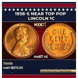 1938-s Lincoln Cent Near Top Pop 1c ms67 rd SEGS