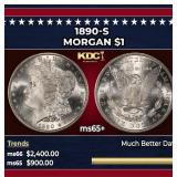 1890-s Morgan Dollar $1 ms65+ SEGS