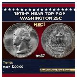 1979-p Washington Quarter Near Top Pop 25c ms67 SE