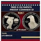 1983-s Olympics Proof Modern Commem Dollar $1 pr70