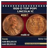 1926-d Lincoln Cent TOP POP! 1c ms66 rd SEGS