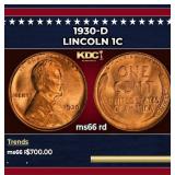 1930-d Lincoln Cent 1c Grades ms66 rd