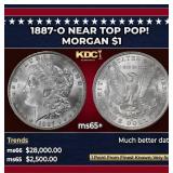 1887-o Morgan Dollar Near Top Pop! $1 ms65+ SEGS