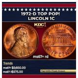 1972-d Lincoln Cent TOP POP! 1c ms67+ rd SEGS