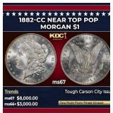 1882-cc Morgan Dollar Near Top Pop $1 ms67 SEGS