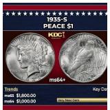 1935-s Peace Dollar $1 ms64+ SEGS
