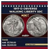 1917-d Obverse Walking Liberty Half Dollar 50c ms6