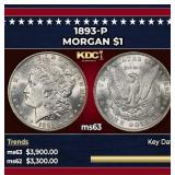 1893-p Morgan Dollar $1 ms63 USCG