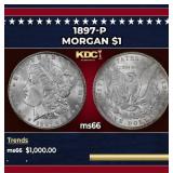 1897-p Morgan Dollar $1 ms66 SEGS