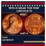 1972-d Lincoln Cent Near Top Pop 1c ms67 rd SEGS