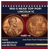 1915-s Lincoln Cent Near Top Pop! 1c ms65+ rd SEGS