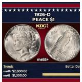 1926-d Peace Dollar $1 ms65+ SEGS