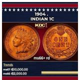 1904 Indian Cent . 1c ms66+ rd SEGS