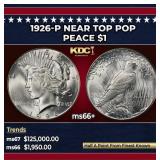 1926-p Peace Dollar Near Top Pop $1 ms66+ SEGS