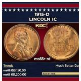 1915-d Lincoln Cent 1c ms65+ rd SEGS
