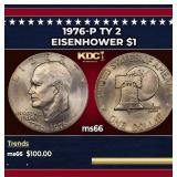1976-p Ty 2 Eisenhower Dollar $1 ms66 SEGS