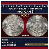 1902-p Morgan Dollar Near Top Pop! $1 ms66+ SEGS