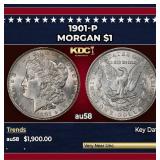 1901-p Morgan Dollar $1 au58 SEGS