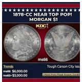 1878-cc Morgan Dollar Near Top Pop! $1 ms66 SEGS