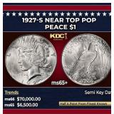 1927-s Peace Dollar Near Top Pop $1 ms65+ SEGS