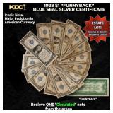 1x 1928 $1 Funnyback Blue Seal Silver Certificate