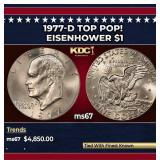 1977-d Eisenhower Dollar TOP POP! $1 ms67 SEGS