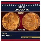 1917-p Lincoln Cent 1c Grades ms65 rd