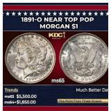 1891-o Morgan Dollar Near Top Pop $1 ms65 SEGS