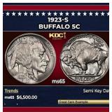 1923-s Buffalo Nickel 5c ms65 SEGS