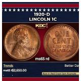 1920-d Lincoln Cent 1c ms65 rd SEGS