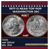 1977-d Washington Quarter Near Top Pop 25c ms67 SE