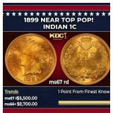 1899 Indian Cent Near Top Pop! 1c ms67 rd SEGS