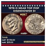 1978-d Eisenhower Dollar Near Top Pop $1 ms66+ SEG