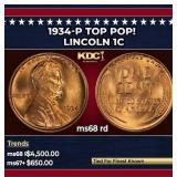 1934-p Lincoln Cent TOP POP! 1c ms68 rd SEGS