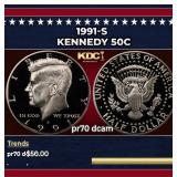 1991-s Proof Kennedy Half Dollar 50c pr70 dcam SEG