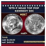 1979-p Kennedy Half Dollar Near Top Pop 50c ms67+