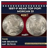 1897-p Morgan Dollar Near Top Pop! $1 ms67+ SEGS