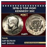 1978-d Kennedy Half Dollar TOP POP! 50c ms67+ SEGS