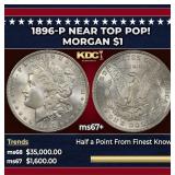 1896-p Morgan Dollar Near Top Pop! $1 ms67+ SEGS