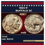 1923-p Buffalo Nickel 5c Grades ms65