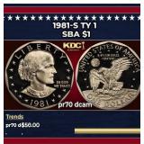 1981-s Ty 1 Proof Susan B. Anthony Dollar $1 pr70