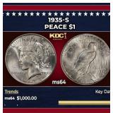 1935-s Peace Dollar $1 ms64 SEGS