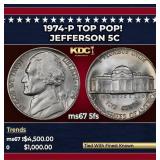 1974-p Jefferson Nickel TOP POP! 5c ms67 5fs SEGS