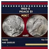 1925-s Peace Dollar $1 Grades ms63