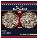 1934-p Buffalo Nickel 5c Grades ms65