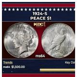1924-s Peace Dollar $1 ms64 SEGS